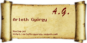 Arleth György névjegykártya