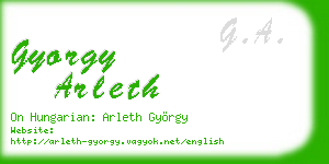 gyorgy arleth business card